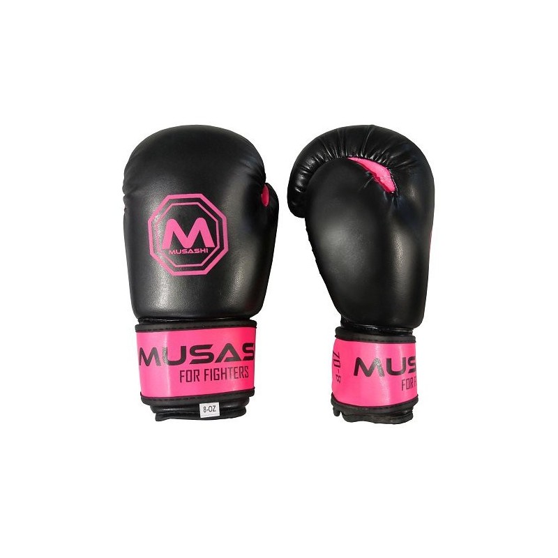 Dětské boxerské rukavice Musashi Classic Black/Pink