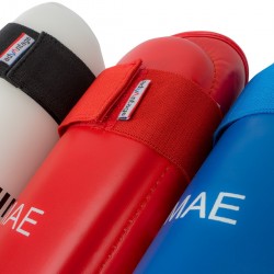 Chrániče holeně a nártu Fujimae Advantage Karate WKF - červené